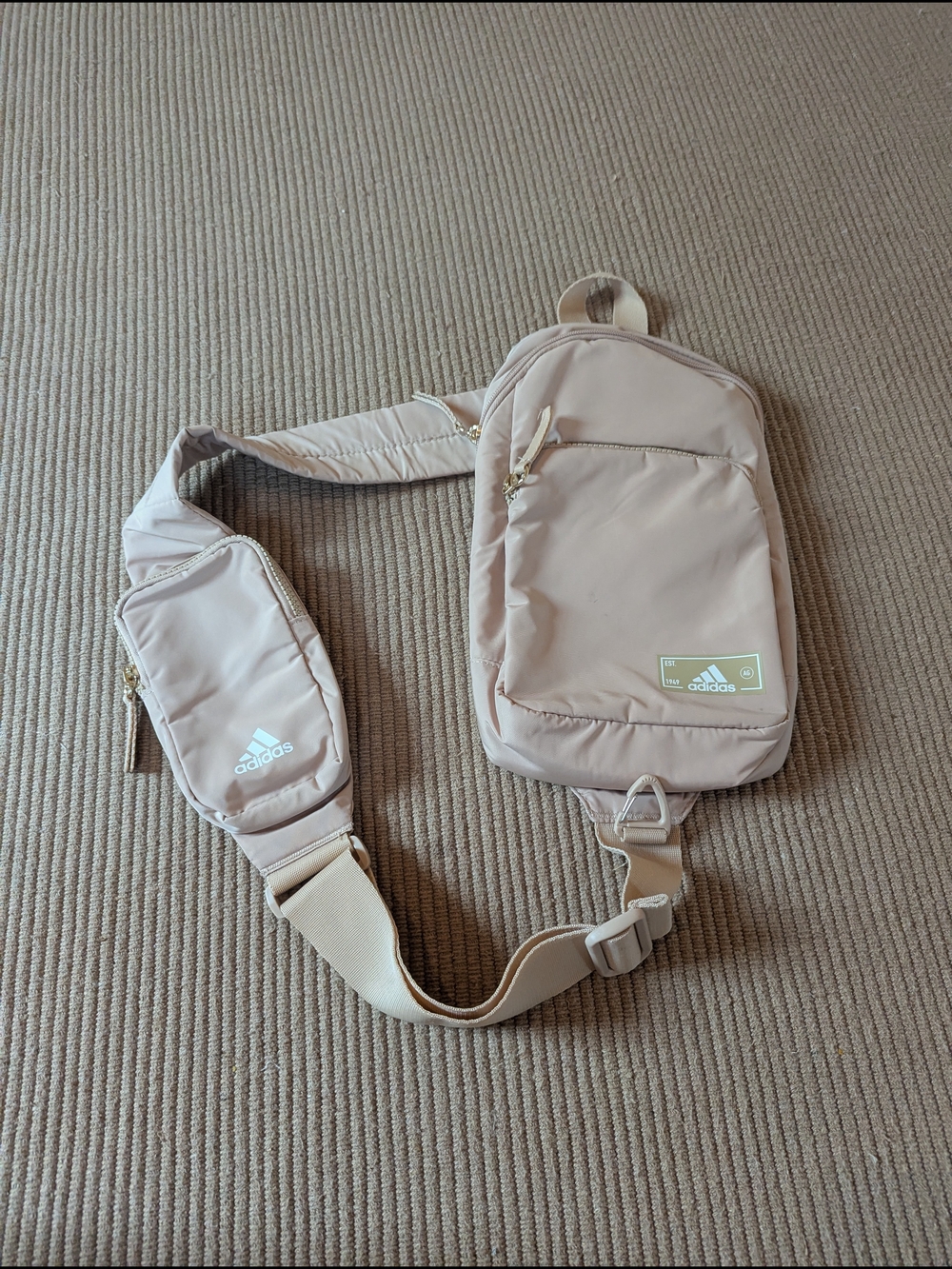 adidas Women's Taupe Crossbody Sling Bag Minimalist
